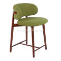 Italiaanse minimalistische stoelstoel Green Fabric Bar Stool